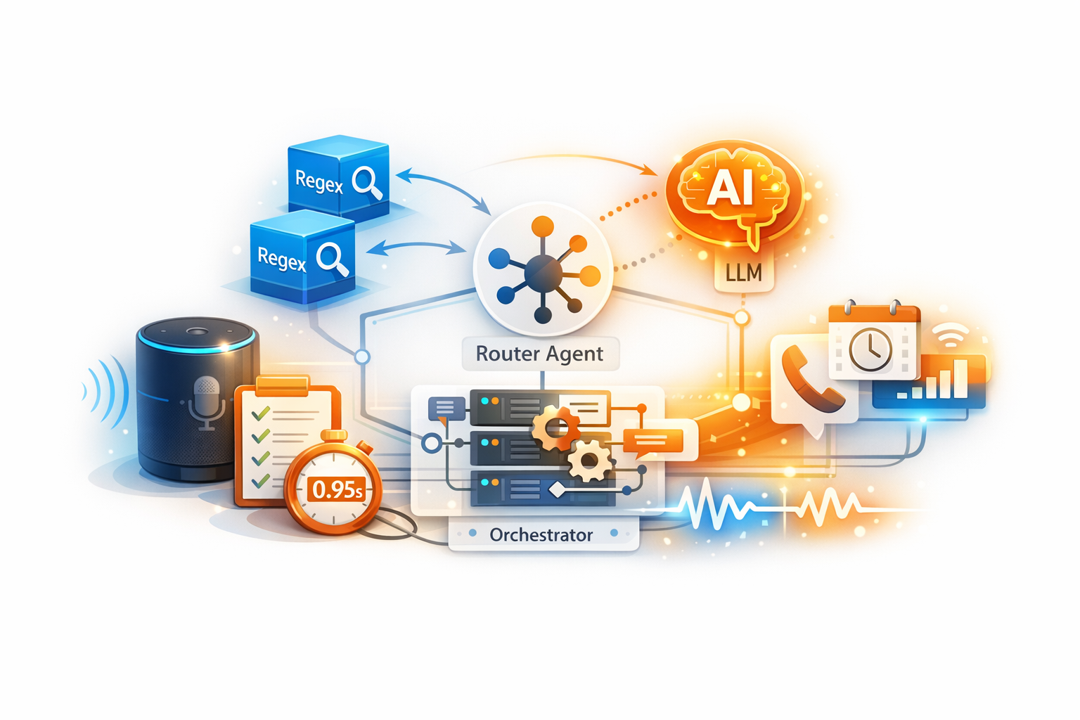 My Voice Router That Refuses to Think: Pattern‑First Multi‑Agent Orchestration for Sub‑Second Latency